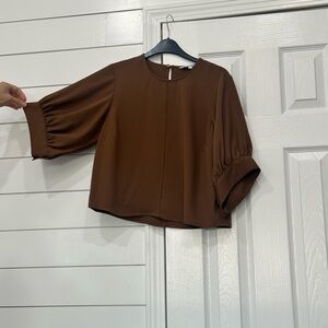 Veronica Beard Chocolate Brown Blouse